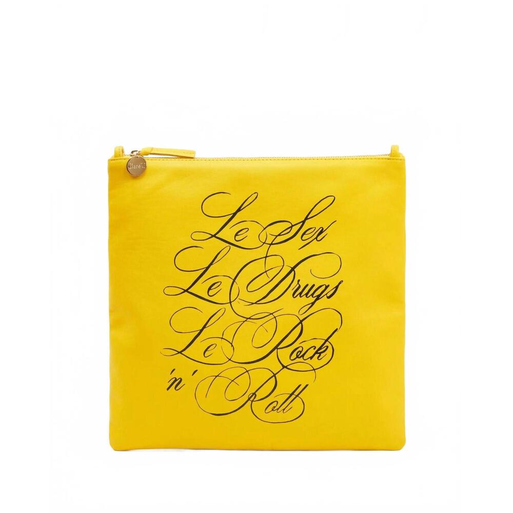 NEW CLARE V. women's foldover clutch in yellow